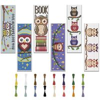 FREEBLOSS 6 Set Bookmark Cross Stitch Kits Stitch Bookmark Cross Stitch Kits with Instructions Owl P