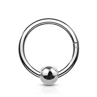 Pierced Owl 18GA 316L Stainless Steel Faux Captive Bead Ring Hinged Segment Ring (10mm (3/8") D