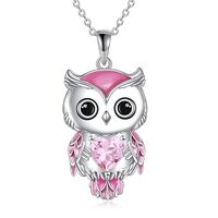 AINFQY Owl Necklace Jewelry Gifts for Women Sterling Silver October Birthstone Owl Pendant Necklace 