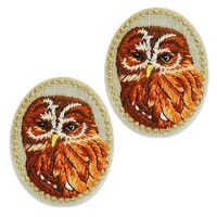 Expo International Ollie Owl Embroidered Iron Applique/Patch 2 Pack 1 3/4" x 1 1/2" Tulle,