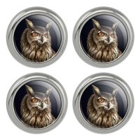 Owl Metal Craft Sewing Novelty Buttons - Set of 4
