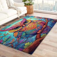 Owl Rug & Home Decor - 5x7 Rug, Bird Rugs for Living Room Bedroom, Kids Carpet, Washable Non Sli