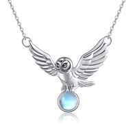 YAFEINI Owl Necklace Sterling Silver Owl Pendant Owl Jewelry Gifts for Women
