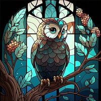 Owl Diamond Painting Kits for Adults-Diamond Art Kits for Stained Glass,Gem Art Kits Owls for Adults