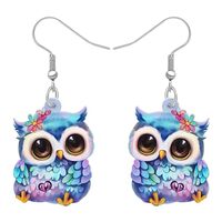 DALANE Owl Gifts Acrylic Cartoon Flowers Owl Earrings Dangle Drop Anime Animals Jewelry for Women Bi