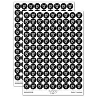 Wary Owl 200+ Round Stickers - Gloss Finish - 0.50" Size - Black