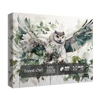 Owl Bird Puzzles for Adults, Animal Art Jigsaw Puzzles 1000 Pieces, Fantasy Forest Painting Puzzle