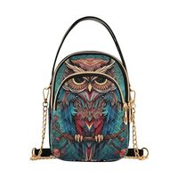 Colorful Owl on a Blue Removable Strap Crossbody, Crossbody Handbags, Crossbody Bags for Women Trend