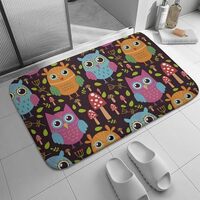 Soft and Cozy Bath Mat Bath Rugs, Compatible with Pattern with Cute Owls, Memory Foam Bath Rugs, Sof