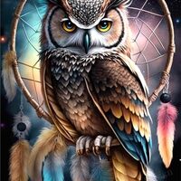 Owl Dream Catcher Rounded Corner Wooden Puzzle - 500 Piece Puzzle for Adults and Seniors - Fun Wall 