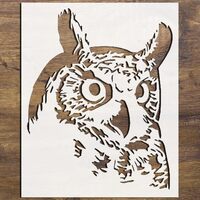 6x8 Inch Owl Reusable Stencil - Clear Plastic for DIY Airbrush Painting Drawing DIY Craft Decorative