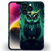 DAIZAG Case Compatible with iPhone 13 Pro Max Case,Dark Green Owl 3D Pattern Design Case for iPhone 