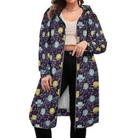 Tjama Cartoon Owl Pattern Hoodies for Women Full Zip Hooded Sweatshirt Long Sleeve Casual Jacket Coa