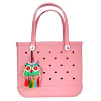QTMY Cute Handmade Owl Tassel Charms for Bogg Bag Accessories Rubber Beach Bag, Boho Purse Charms,11