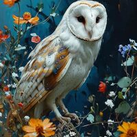 Cross Stitch Embroidery Kit, White Owl, Midnight Woodlands, Cross Kits for Adults, Easy Counted Cros