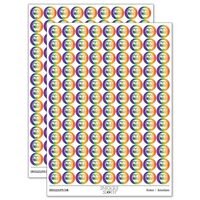 Cute Little Owl with Big Scarf 200+ Round Stickers - Gloss Finish - 0.50" Size - Rainbow