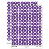 Owl with Witch Hat Cape Halloween 200+ Round Stickers - Matte Finish - 0.50" Size - Purple