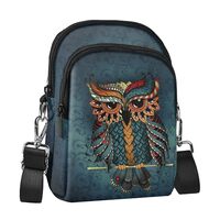 Owl Crossbody Purse for Women Men Cell Phone Bag Lightweight Small Over Shoulder Bag with Adjustable