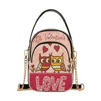 ALAZA Cartoon Animal Owl Bird Crossbody Bag Small Shoulder Handbags Leather Purse for Women