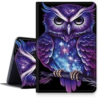 Purple Owl Case for Samsung Galaxy Tab S9 Ultra and S8 Ultra Tablet 14.6", Multiple Viewing Ang