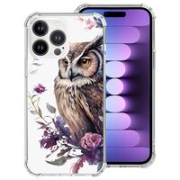 YCJACE Clear Phone Case for iPhone 13 Pro Max,Soft TPU Bumper Phone Case with Owl Pattern Shockproof
