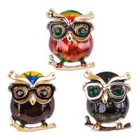 ZORZA 3Pcs Charming Rhinestone Owl Pin Vintage Owl Brooch Pin Exquisite Bird Brooch Accessory for Wo