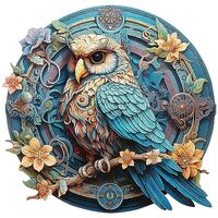 Woodemon Wise Owl Wooden Jigsaw Puzzles for Adults and Kids - Unique Shaped Animal Wood Puzzle, Birt