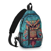 Owl Sling Bag Travel Crossbody Backpack One Shoulder Pack Hiking chest Daypack for Women Waterproof 