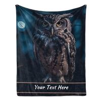 CUSPILO Owl Blankets and Throws, Customized Blanket with Name for Girl Women, Soft and Comfortable, 