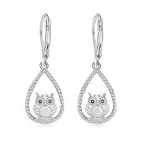 Palpitate Owl Earrings Owl Dangle Drop 925 Sterling Silver Animal Earrings Owl Gift Jewelry for wome