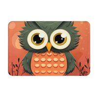 Cartoon owl on Orange Background Printed Doormat Rug Washable Non-Slip Floor Mats Soft Carpets Absor