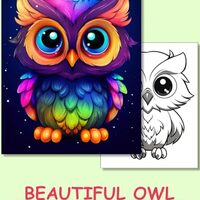 Beautiful Owl Coloring book for children: 6 - 12 years old