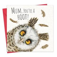 Twizler Funny Mother's Day Card for Mum - Owl - Happy Mothers Day Card from Son or Daughter - M