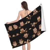 Cute Brown Cartoon Owls Bath Towels Bathroom - Highly Absorbent, Quick Dry Towelt Perfect for Fitnes