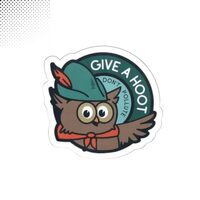 Give A Hoot Don't Pollute Sticker, Owl Sticker, Woodsy Sticker, Birthday Gift