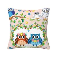 Aimeryup Throw Pillow Covers 16x16 Inch Cartoon Lovely Owl Decorative Pillow Covers Cushion Covers c