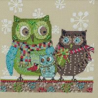 Mill Hill Winter Owls Beaded Counted Cross Stitch Kit 2024 Debbie Mumm Artful Owls Collection DM3024