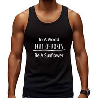 Sunflower Owl - Unique Floral Design for Women Gift Idea Men Multi Size Black Tank Top