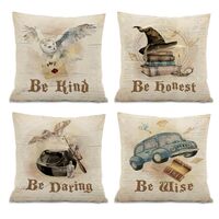 ISANOU Be Kind Be Honest Be Daring Be Wise Throw Pillow Covers,Watercolor Owl Grimoire Car Decorate 