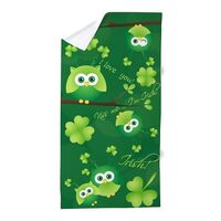 CafePress St Patricks Day Owl 30"x60" Absorbent, Soft Beach Towel
