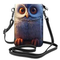 women Small Cell Phone Purse Cute Owl pattern Soft, durable and waterproof PU leather Convenient for