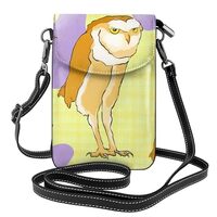 YYHHAOFA Women Small Cell Phone Purse Standing Owl Pattern Soft, Durable and Waterproof PU Leather C