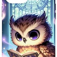 iPhone 15 Pro Max Kawaii Owl Reading: Adorable Owl Reading Case