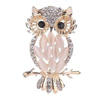 Generic Opal Owl Brooch Fashion Vintage Owl Pins Clothing Decoration Jewellery Dress Ornament Access