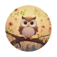 Cute owl Print Mouse Pad Round Mouse Pad with Non-Slip Rubber Base Gaming Mouse Mat Waterproof Funny