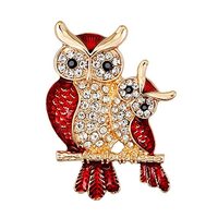 Generic Fashion Owl Brooch Pin with Rhinestones Crystal Brooch Clothing Ornament 1 Piece Handy and p