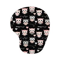 Pink Owl Ergonomic Wrist Rest Mouse Pad, Memory Foam Non-Slip Rubber Base Mouse Pad for Office Compu