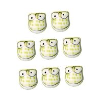 Lurrose Owl Charms 10pcs Bead Ceramics Jewelry Findings Owl Beads Jewelry Making Beads Necklace Maki
