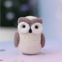 WellieSTR 1 Set Lovely Cartoon Cute Owl Wool Needle Felting Kit No Finished DIY kit Package Christma