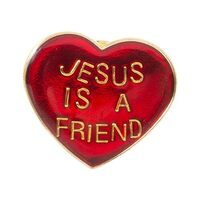 Artisan Owl Jesus is a Friend Heart Lapel Hat Pin